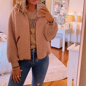 Joy Lab Mauve Teddy Jacket